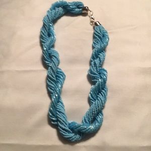 Blue Beaded Necklace & Earring Set